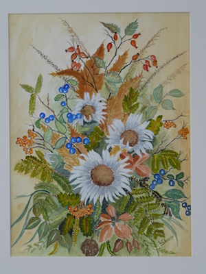 Walter Just_Aquarell-Blumenstrauß-P1170846