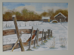 Walter Just_Aquarell-Winterlandschaft-P1170651